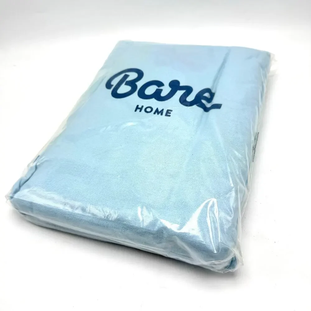 Bare Home King Size Flannel Pillowcases Set of 2 Light Blue 100% Cotton Turkey